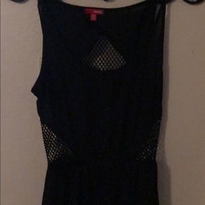 Hi-low Black buttoned dress